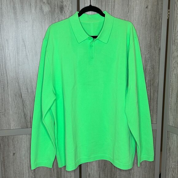 Lululemon Neon Shirt Collared Long sleeves Recycled Polyester Size XXL - Picture 1 of 8